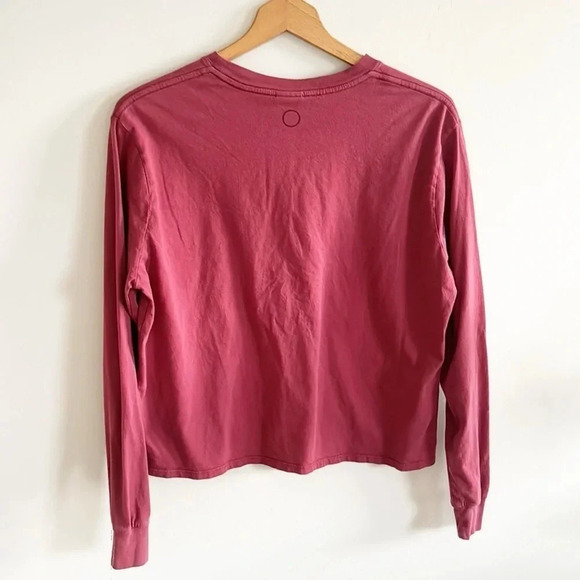 Outdoor Voices dark rose pink oversized cropped long sleeve top size Small - Picture 3 of 7